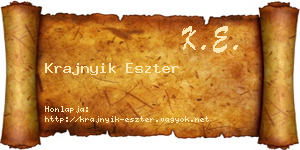 Krajnyik Eszter névjegykártya